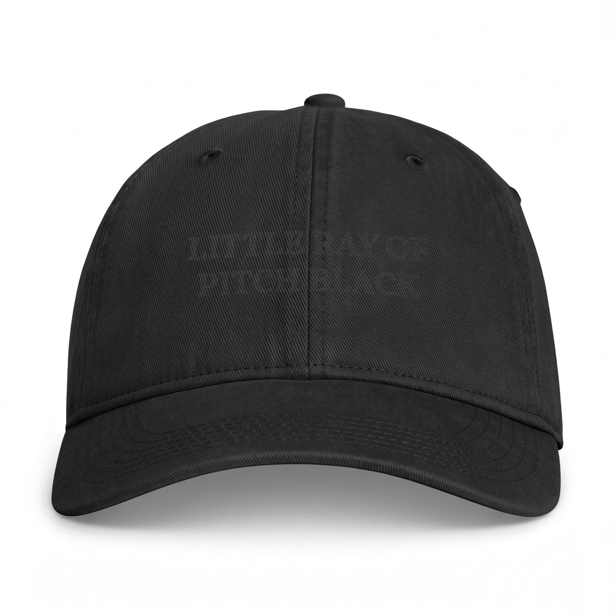 "Little ray of pitch black" embroidered hat